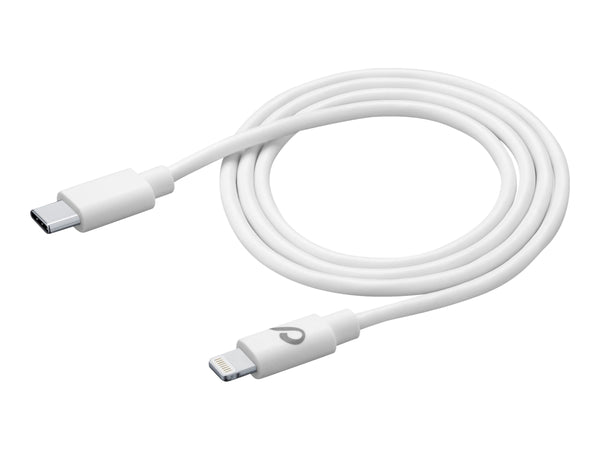 CellularLine ladekabel USB-C til Lightning 1,2m - Hvit
