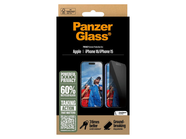 PanzerGlass Privacy Skjermbeskyttelse iPhone 16