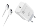 CellularLine 20W Strømadapter m/ladekabel USB-C til USB-C