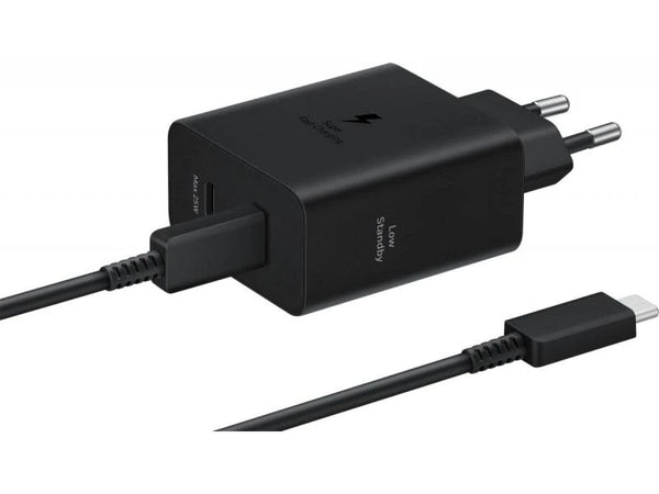 Samsung 50W Duo Strømadapter USB-C - Svart