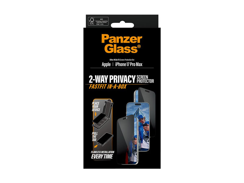 PanzerGlass Privacy FastFit Skjermbeskyttelse iPhone 17 Pro Max