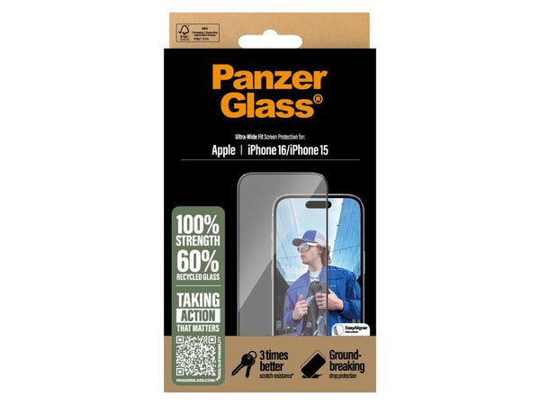 PanzerGlass Skjermbeskyttelse iPhone 16/15