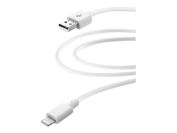 CellularLine ladekabel USB-A til Lightning 2m - Hvit