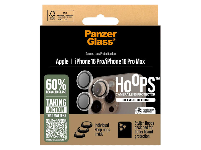 PanzerGlass Linsebeskyttelse iPhone 16 Pro/16 Pro Max - Gjennomsiktig