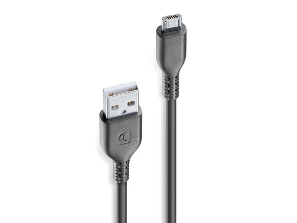 CellularLine ladekabel USB-A til Micro-USB 1,2m - Svart