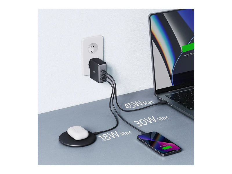 Anker 100W Strømadapter 2 x USB-C + USB-A u/kabel