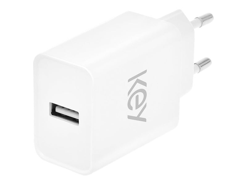 KEY 12W Strømadapter USB-A u/kabel