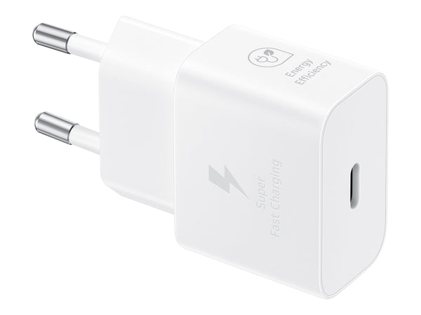 Samsung 25W Strømadapter USB-C m/kabel - Hvit