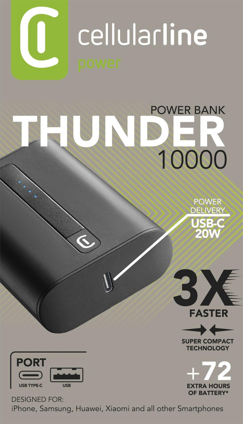 CellularLine Power Bank Thunder 10.000 mAh