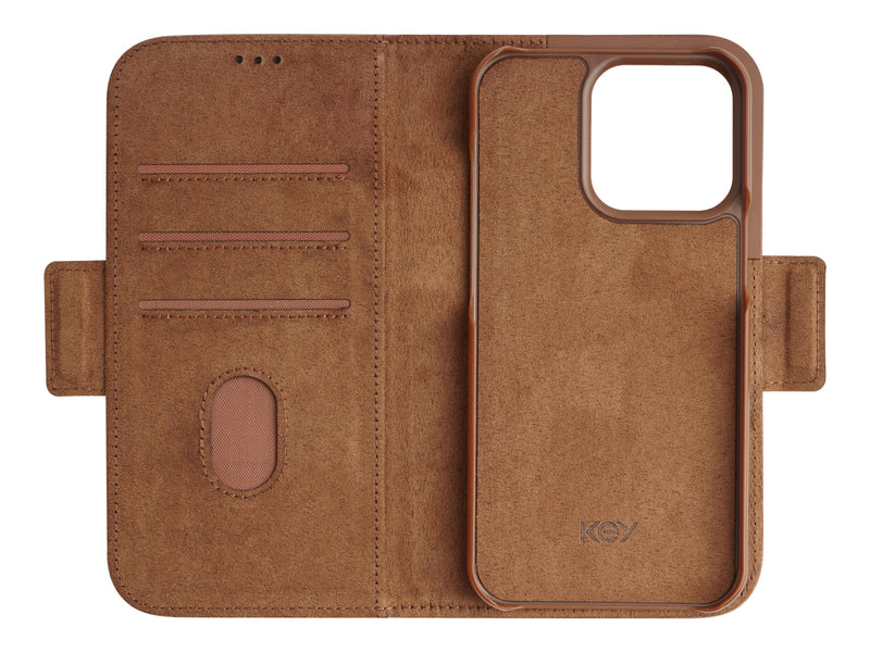 Lommebok med magnetdeksel iPhone 13 Pro - Brun