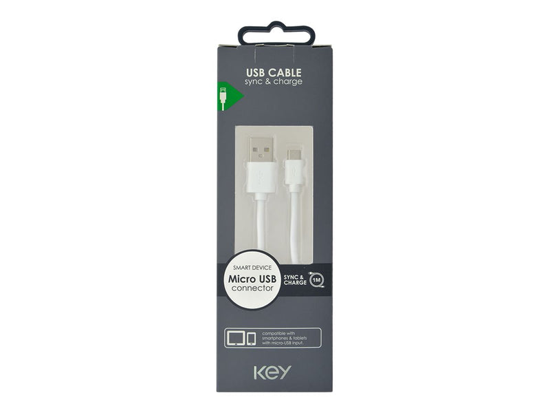 Key Ladekabel USB-A til Micro-USB 1m