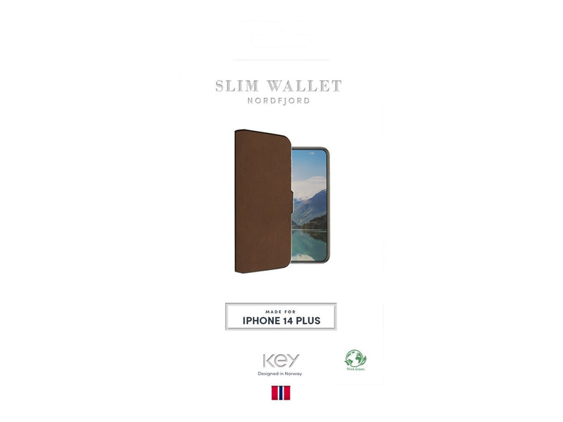 Lommebokdeksel iPhone 14 Plus - Brun