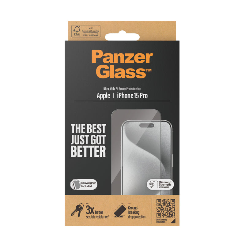 PanzerGlass Skjermbeskyttelse iPhone 15 Pro