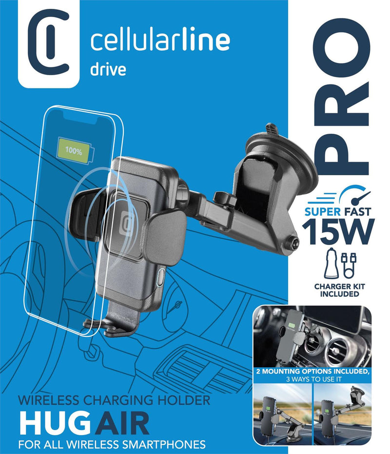 CellularLine Hug Air Pro Mobilholder til bil - Svart