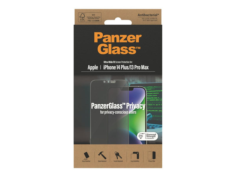 PanzerGlass Privacy Skjermbeskyttelse iPhone 14 Plus/13 Pro Max